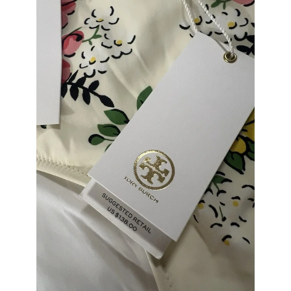 NWT‎ Tory Burch Printed Swim High Waisted Bottoms Size L Garden Veil 73172 0220